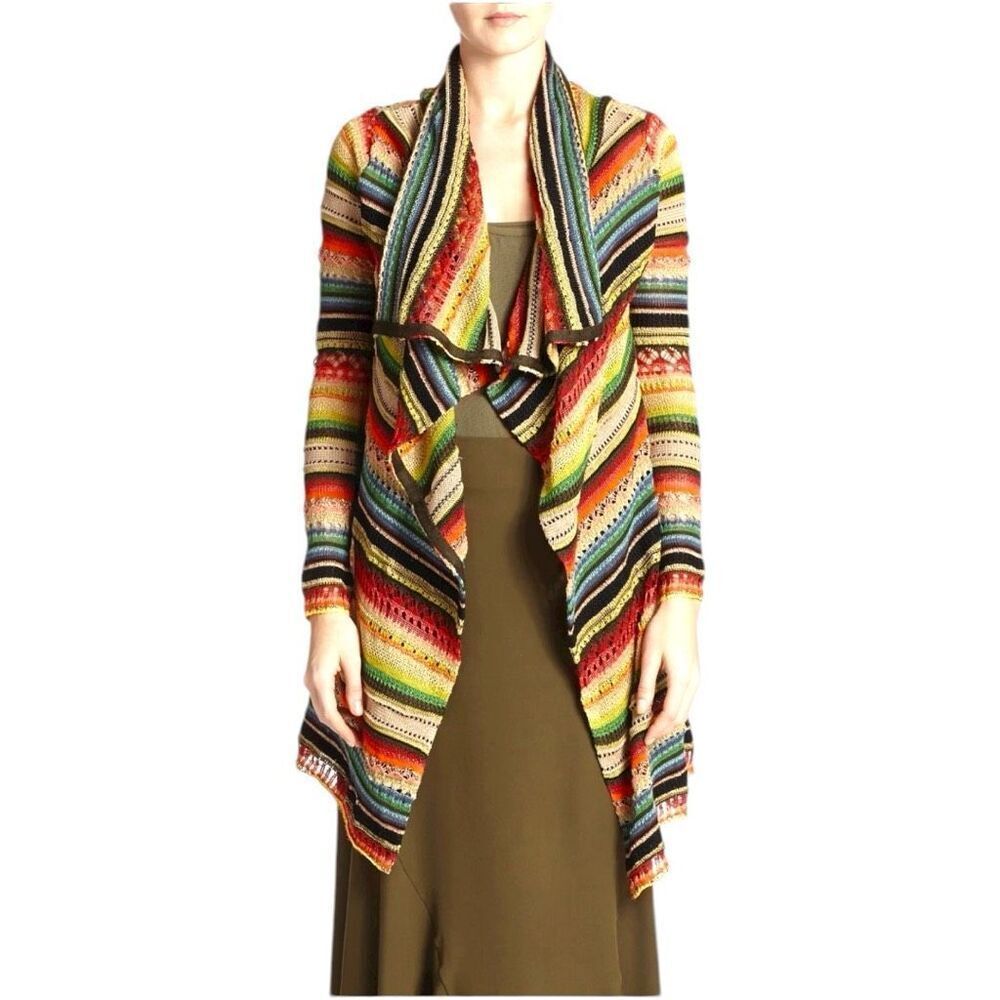 RALPH LAUREN POLO Serape Southwestern Sweater Tiered Layered Look Aztec Wrap Lin